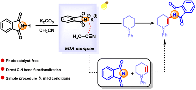 基于EDA络合物介导的光促N-苯基哌啶β-C(sp³)–H酰胺化反应